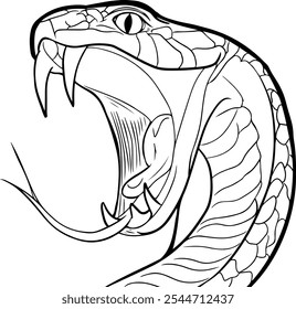 Vetor de cabeça de cobra. Surpreendentemente detalhado, este design de vetor de cobra tece uma história de mistério e força através de cada curva suave e escala.