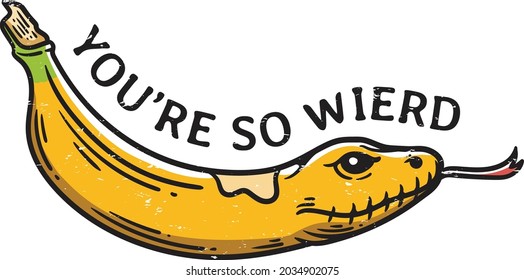 snake head yellow banana illustration