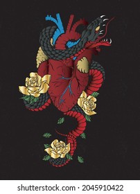 snake heart rose old school