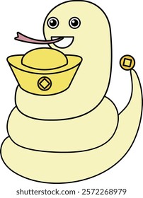 Snake Holding gold ingot for new year