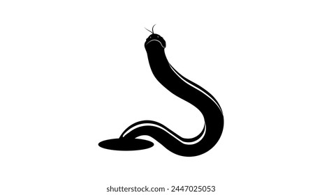 Snake Hole, black isolated silhouette