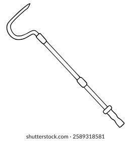 snake hook illustration hand drawn outline vector