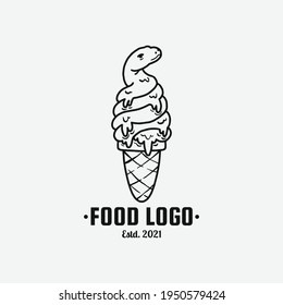 plantilla de logotipo del vector del helado de serpiente