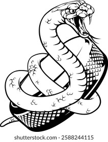 A snake ice hockey team cartoon animal sports mascot