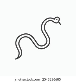 Snake icon in black outlined and solid.