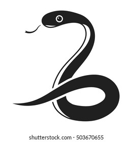 Snake icon in black style isolated on white background. Animals symbol stock vector illustration.