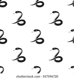 Snake icon in black style isolated on white background. Animals pattern stock vector illustration.