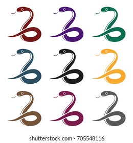 Snake icon in black style isolated on white background. Animals symbol stock vector illustration.