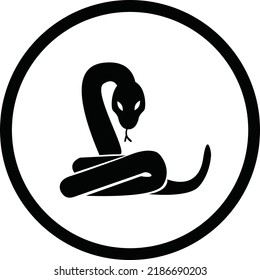 Snake icon, black and white