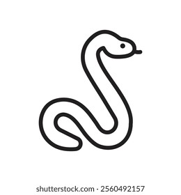 Snake icon Black and white logo
