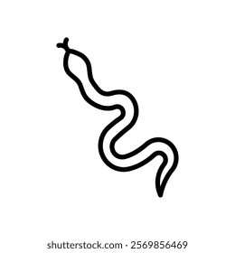 Snake icon Black and white outline vector