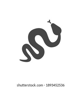 Snake Icon Black and White Vector Graphic