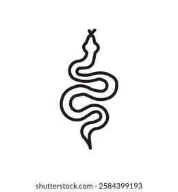 Snake icon black and white vector outline sign