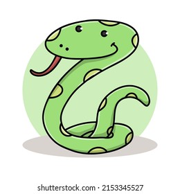 Caricatura del icono de la serpiente. Vector de símbolo de reptil animal
