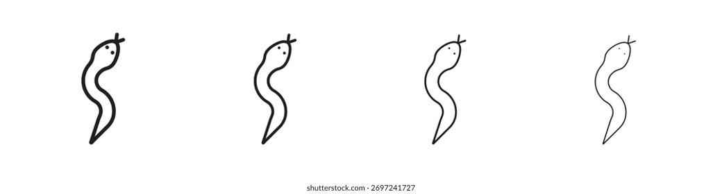 Coleção de ícones da cobra. Sinal de vetor de linha, símbolo para web e celular