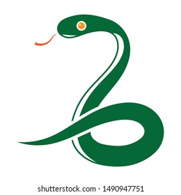 Snake icon in colour style isolated on white background. Animals symbol stock vector illustration.