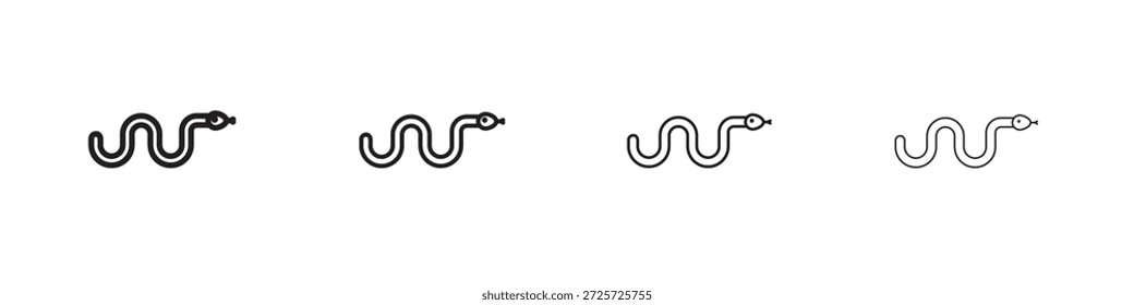 Concepto de icono de serpiente. Símbolo de línea delgada. Vector de estilo de contorno simple