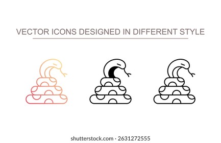 Snake icon design with white background stock illustration