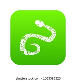 Snake icon digital green for any design isolated on white vector illustration