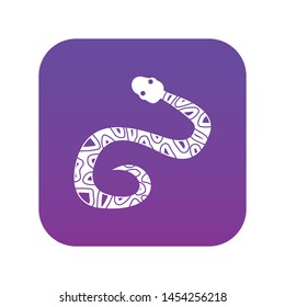 Snake icon digital purple for any design isolated on white vector illustration