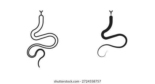 Icono de serpiente en estilo doodle y stroke.