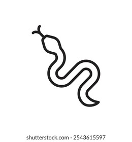Snake icon Flat line illustration