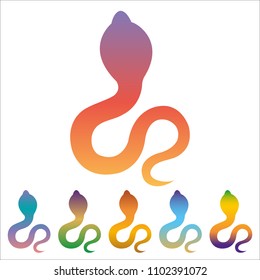 Snake icon, gradient silhouette on white background