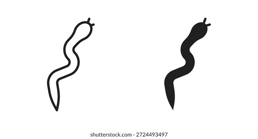 Ilustración de icono de serpiente, Vector de línea delgada, signo de Diseño web,