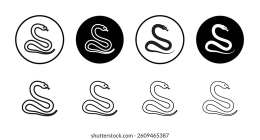 Snake icon Line Art Logo set