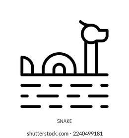 icono de serpiente. Diseño De Estilo De Arte De Línea Aislado En Fondo Blanco