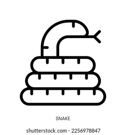 snake icon. Line Art Style Design Isolated On White Background