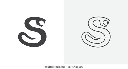 Snake icon Line graphics illustration