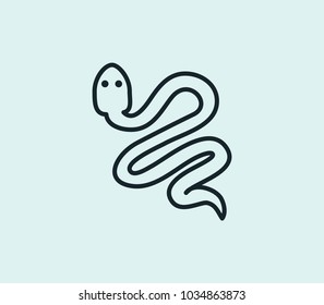 Snake icon line isolated on clean background. Snake icon concept drawing icon line in modern style. Vector illustration for your web site mobile logo app UI design.