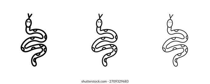 Signo de estilo lineal de icono de serpiente para concepto móvil y Diseño web.