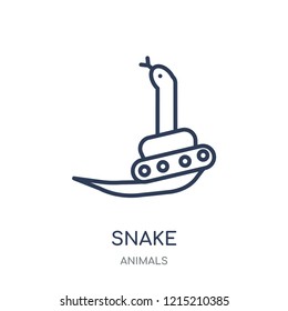 Snake icon. Snake linear symbol design from Animals collection. Simple outline element vector illustration on white background.