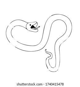 Snake icon or logo in modern line style. High quality black outline pictogram for web site design and mobile apps. Vector illustration on a white background.