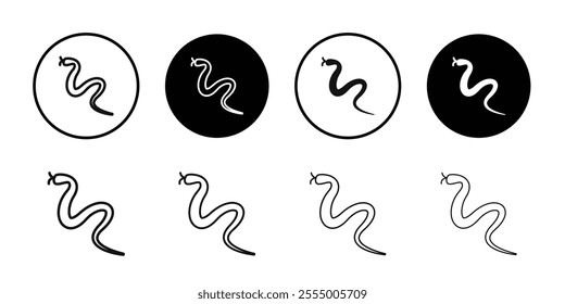 Snake icon logo sign set vector outline