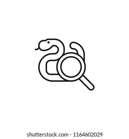 Snake icon. Snake with magnifying glass symbol modern, simple, vector, icon for website design, mobile app, ui. Vector Illustration