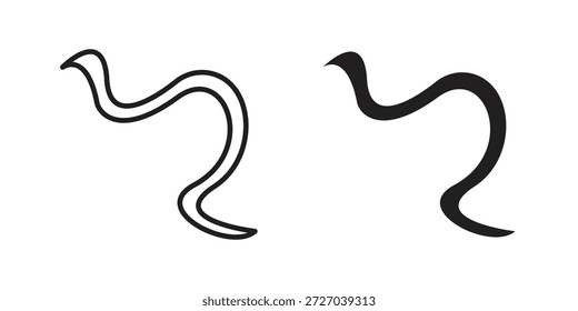 Icono de serpiente sobre fondo blanco. Icono de Vector de acciones