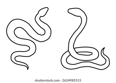 snake icon. snake icon with outline stroke.