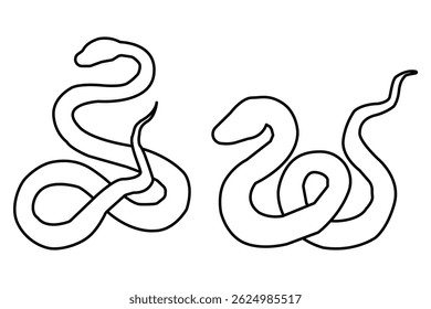 snake icon. snake icon with outline stroke.
