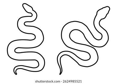 snake icon. snake icon with outline stroke.