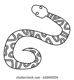 Snake icon in outline style isolated on white background vector illustration