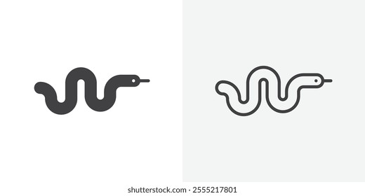 Snake icon. outlined vector style.