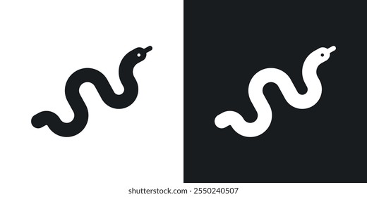 Paquete de iconos de serpiente en color negro.