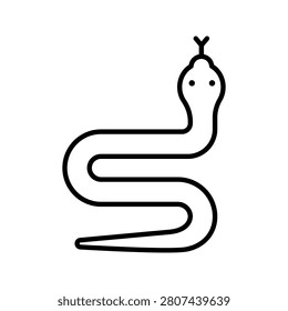 Snake icon icon. Science and reptile line symbol. Black and white.