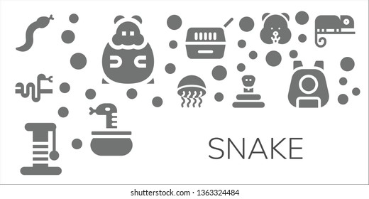 snake icon set. 11 filled snake icons.  Simple modern icons about  - Snake, Hamster, Medusa, Scratcher, Pet, Chameleon
