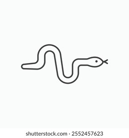 Icono de serpiente establecido en estilo de línea delgada negra.