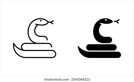 Conjunto de iconos de serpiente. Colección de serpientes Ilustración vectorial sobre fondo blanco. 2025 Año Chino de