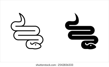 Snake icon set. Collection of snakes vector illustration on white background. 2025 Chinese Year of